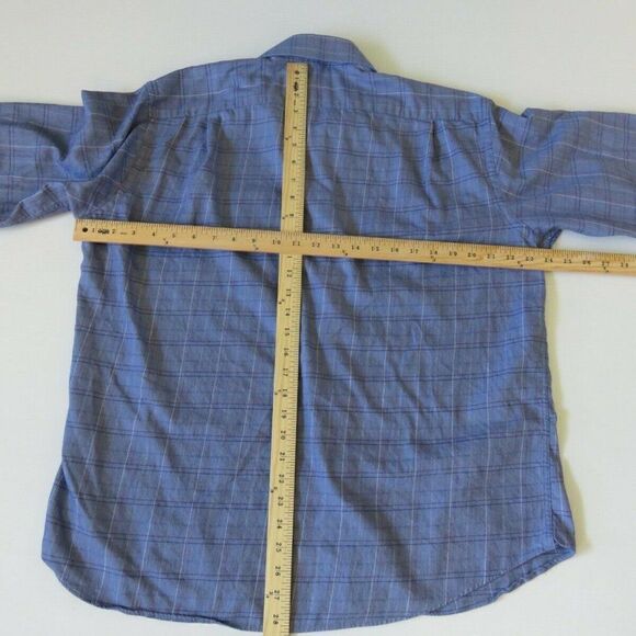 Tommy Hilfiger Shirt Men's Size 17 XL Blue Collared Long Sleeve Casual Button Up - Picture 7 of 9
